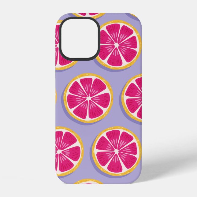 Frucht nahtloses Muster, Grapefruitscheiben mit Sc iPhone Hülle (Rückseite)