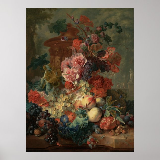 Frucht Piece von Jan van Huysum Poster (Vorne)