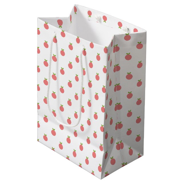 Frucht Polka Dots Mittlere Geschenktasche Geschenktüte (Vorderseite Schrägansicht)