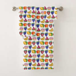 Frucht Print Strawberry Watermelon Banane Badhandtuch Set