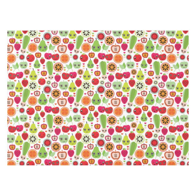 Frucht scherzt Illustrationsapfel Tischdecke (Vorderseite (Horizontal))