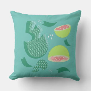 Frucht Sommer Guave Pink Monstera Kissen