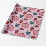 Frucht Strawberry Blue berry Pattern Cute Summer Geschenkpapier<br><div class="desc">This pattern shows strawberry,  blueberry and pomegranate fruit. For everyone who loves eating healthy and being vegan or vegeterian. Ideal birthday,  Thanksgiving or christmas gift for men and women.</div>