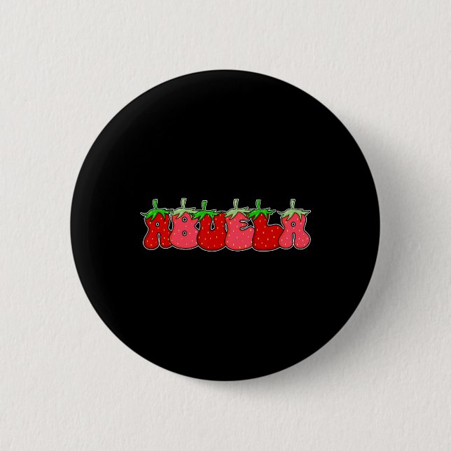 Frucht Strawberry Grandma Abuela Halloween Kostüm Button (Vorderseite)