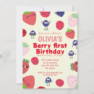 Frucht-Thema 1. Geburtstag Einladung