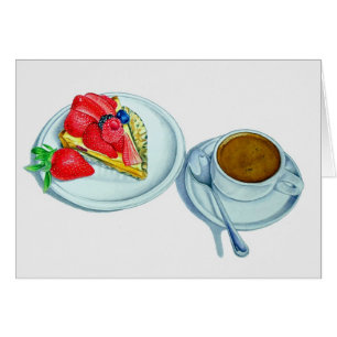 Frucht-Törtchen und Espresso