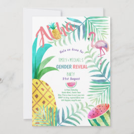Frucht Tropical GENDER REVEAL Einladungen Flamingo