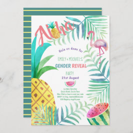 Frucht Tropical GENDER REVEAL Einladungen Flamingo