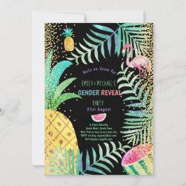 Frucht Tropical GENDER REVEAL Einladungen Flamingo