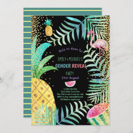 Frucht Tropical GENDER REVEAL Einladungen Flamingo