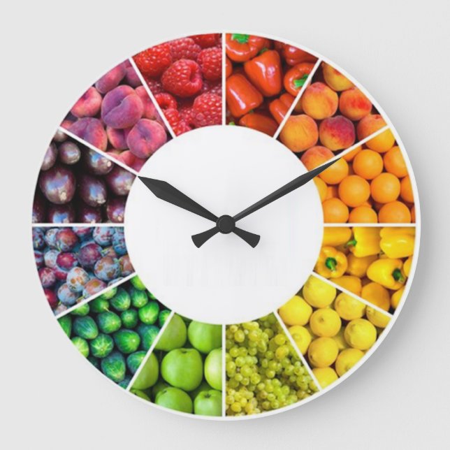 Frucht-und Veggie-Wanduhr Große Wanduhr (Vorderseite)