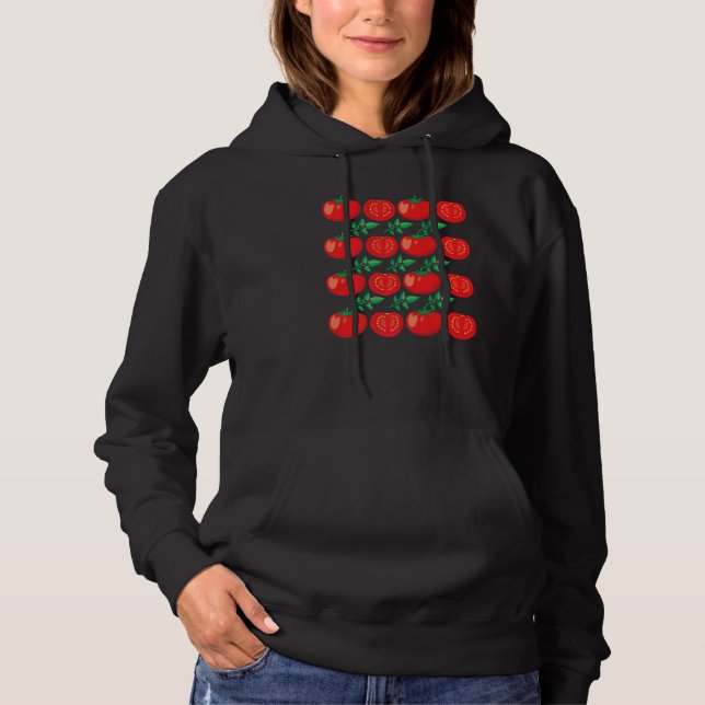 Frucht Vegans Tomato Muster Fruitarian Tomato Hoodie (Vorderseite)