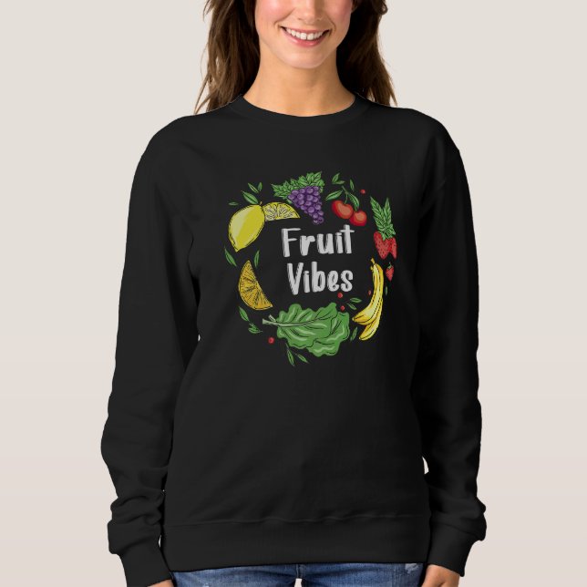 Frucht Vibes Vegetarische Liebe Frieden Zeichen Ve Sweatshirt (Vorderseite)