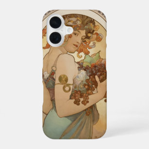 Frucht von Alphonse Mucha, Vintage Art Nouveau iPhone 16 Hülle