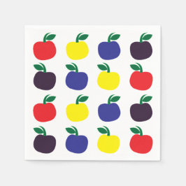 Frucht von farbenfrohen Äpfeln Serviette