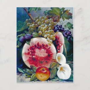 Frucht Watermelon Grape Apple Still life Postkarte