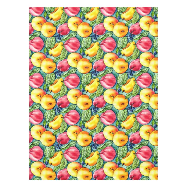 Fruchtapfel Birne Sommerwasserfarbe Muster Tischdecke (Vorderseite)