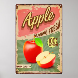 Fruchtapfel-Vintage-Poster Poster