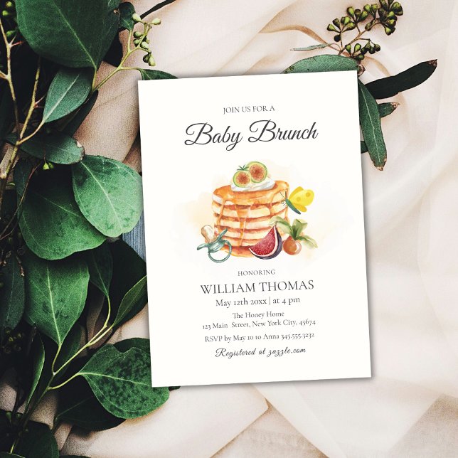 FruchtBaby Brunch Pancake Schnuller Babydusche Einladung (Fruit Baby Brunch Pancake Pacifier Baby Shower Invitation)