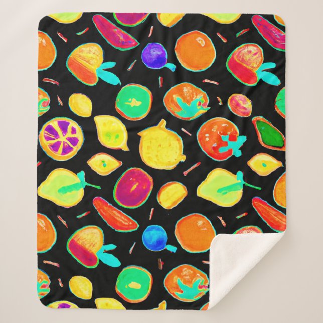 Fruchtbares Neon Visions Design Sherpadecke (Vorderseite)
