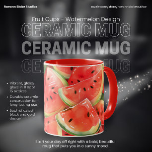 Fruchtbecher - Wassermelonen-Design Keramikbecher Tasse
