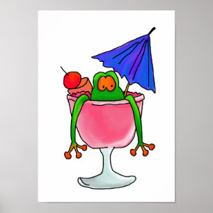 Fruchtcocktail Frosch Poster
