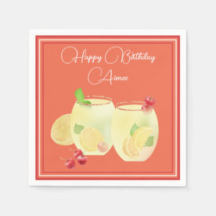 Fruchtcocktails Happy Birthday Paper Napkin Serviette