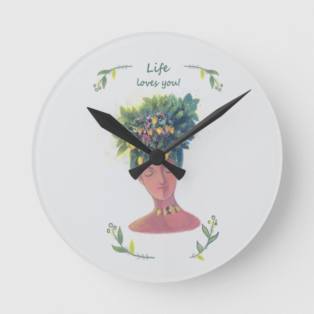 Fruchtdarstellung Valentins Runde Wanduhr (Vorderseite)