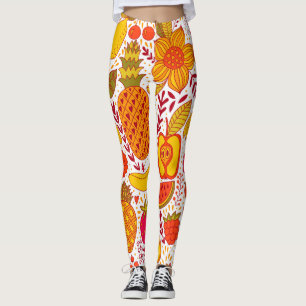 Fruchtdoodles: Vintages Sommermuster. Leggings