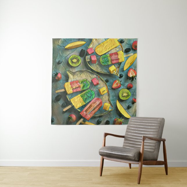 Früchte aus farbigem Eis Wandteppich (Beispiel)