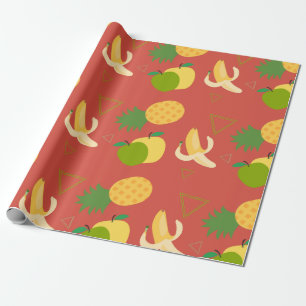 Früchte: Bananen und Ananas-Muster Geschenkpapier