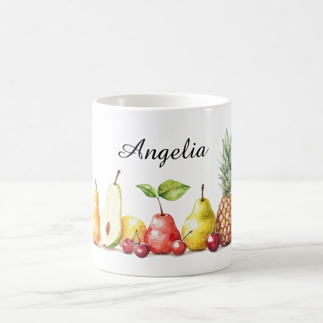 Früchte Birnen Kirschen Ananas Kaffeetasse (Mittel)