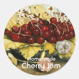 FRÜCHTE DER SAISON, CHERRY JAM Preserve Jar Runder Aufkleber