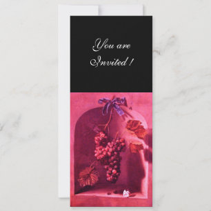 FRÜCHTE DER SAISON - PROSPERITÄT ,rosa rot schwarz Einladung