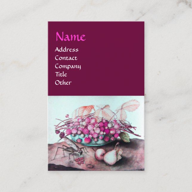 FRÜCHTE DER SAISON/STRASSEN, PINZEN Lila Visitenkarte (Vorderseite)