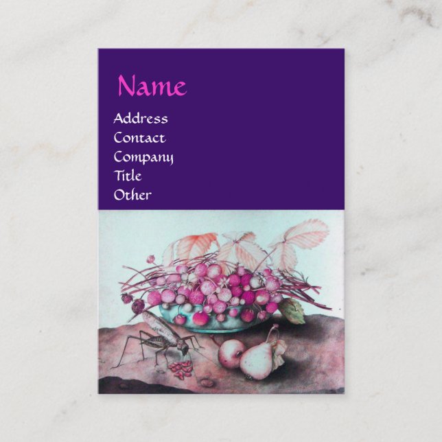 FRÜCHTE DER SAISON/STRASSEN, PINZEN Lila Visitenkarte (Vorderseite)