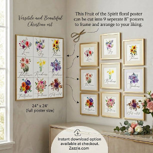 Früchte des Geistes floral Poster