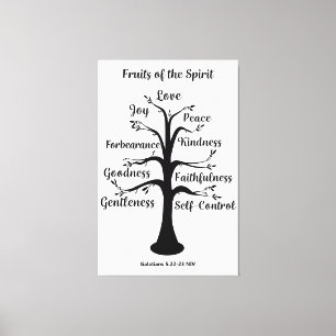 Früchte des Geistes - Galaten 5:22-23 NIV Canva Leinwanddruck