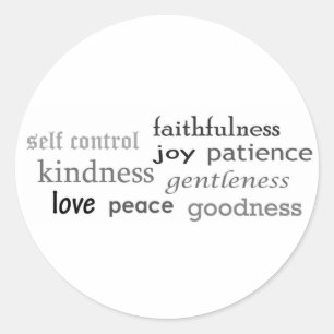 Früchte des Geistes, Galaten 5:22-23 Runder Aufkleber