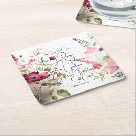 Früchte des Geistes, rosa Blüte Rechteckiger Pappuntersetzer