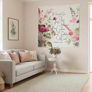 Früchte des Geistes, rosa Blüte Wandteppich