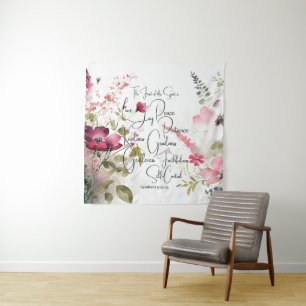 Früchte des Geistes, rosa Blüte Wandteppich