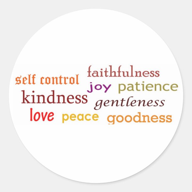 Früchte des Geistes Runder Aufkleber (Vorderseite)