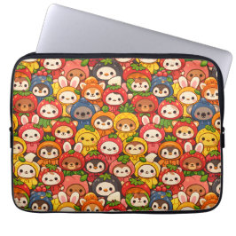 Früchte-Freunde-Parade | Süße Tier Chibi Laptopschutzhülle