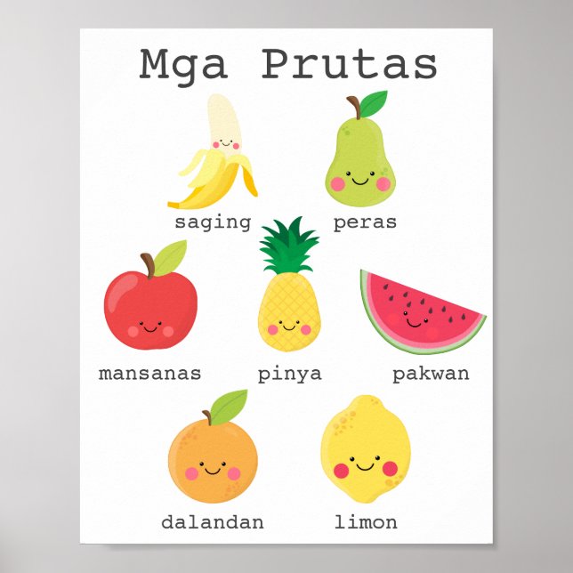 Früchte im philippinischen Kinderplakat Poster (Vorne)