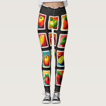 Früchte in quadratischer Box Rotes Grünes Muster