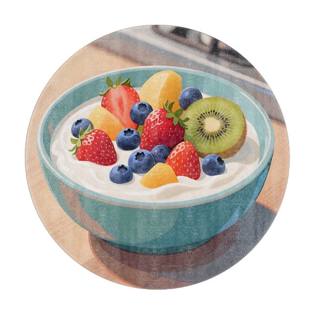 Früchte-Joghurt-Schale Schneidebrett (Vorderseite)