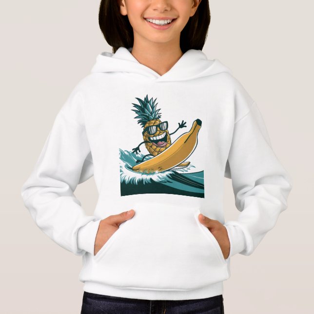 Früchte lustige Zeit; Anana Banana Surfboard Somme Hoodie (Vorderseite)