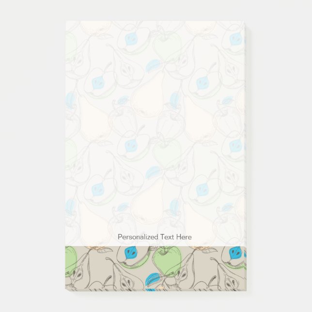Früchte-Muster Post-it Klebezettel (Vorderseite)