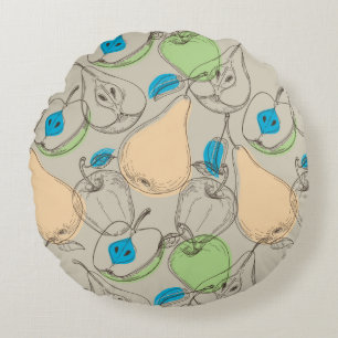 Früchte-Muster Rundes Kissen